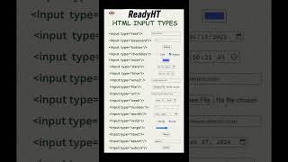 HTML Input Types