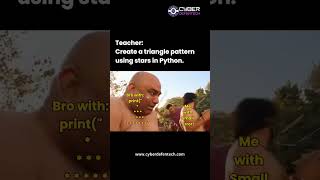 When teacher says ‘make a triangle with stars in Python’ 🙂 #RelatableCodingMoments