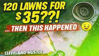 Mowing 120 Properties for $35 Each Until My Tire Went Flat! | Lawn Care Vlog Hustle