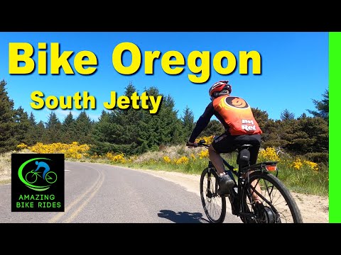 35 Minute Virtual Bike Ride | South Jetty Oregon | Cycling Workout | Travel Video