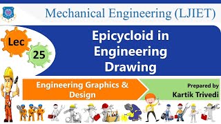 L 25 Epicycloid in Engineering Drawing| Engineering Graphics and Design | Mechanical