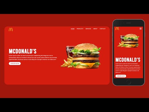MCDONALD's Landing Page using only HTML  CSS  | How to create a Responsive Website with CSS.