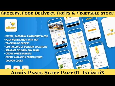 eCart - Grocery, Food Delivery, Fruits Android Ecommerce App || Ecart Admin Panel Complete Setup [1]