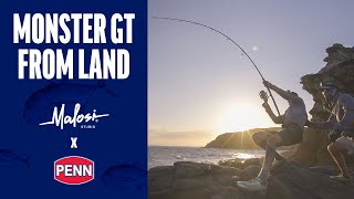 Monster GT from the Rocks - Screaming PENN reels, violent surf, get on The Endless Pursuit