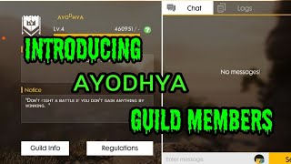 Introducing AYODHYA guild members | FREE FIRE | #Freefire #nieambro