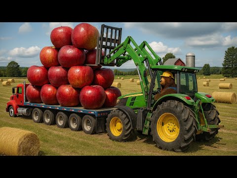 Farmer Bear Harvests Giant Apples – A Strange Journey! | Farm Vehicles Animation