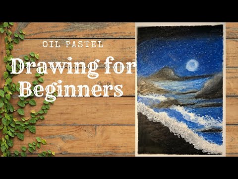 Oil Pastel Drawing for beginners | Night Sea | @LuminousX_LX #art #oilpasteldrawing
