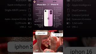 iPhone SE 4 vs iPhone 16 – Budget Beast vs Premium King! #shorts #iphone #techshorts