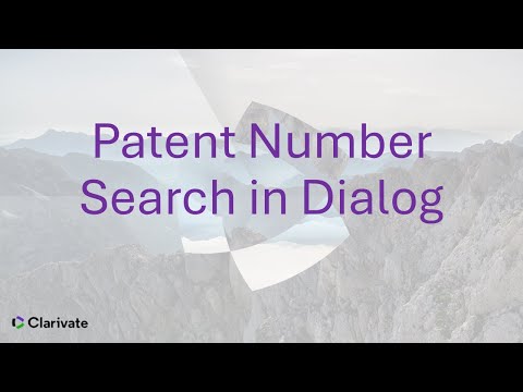 Patent Number Search in Dialog