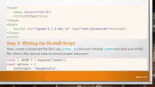 Integrating HTML DOM SDKs into NodeJS with jsdom