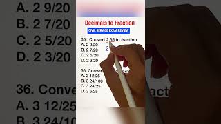How to convert decimals to fraction?🤔🤔 #civilserviceexam #cse