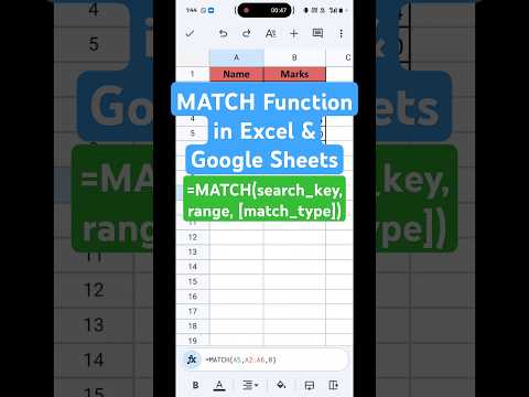 MATCH Function in Excel & Google Sheets | 3 Real-Life Examples Explained in Tamil #shorts #MATCH