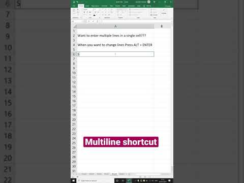 Multiline shortcut for cells - daily excel tips