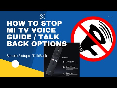 How To Stop Mi Tv Voice Guide or Talk Back Options : 3 steps