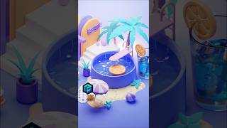 Creating a stylized pool in Blender #blender3d #3dillustration #b3d #stylized3d