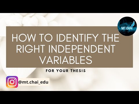 IDENTIFY THE RIGHT INDEPENDENT VARIABLES FOR YOUR THESIS |THESIS GUIDE |DISSERTATION TIP lFULL VIDEO