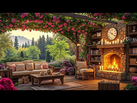 Experience Spring Jazz Cafe Ambience Cozy Coffee Shop Vibes Relaxing Garden Music