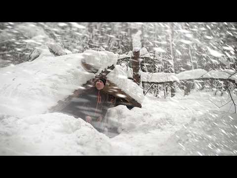 THE SNOWFALL TURNED INTO A BLIZZARD! SURVIVED THE NIGHT IN A TINY DUGOUT
