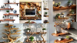 Wooden log shelf Ideas for Creating Charming Living Space