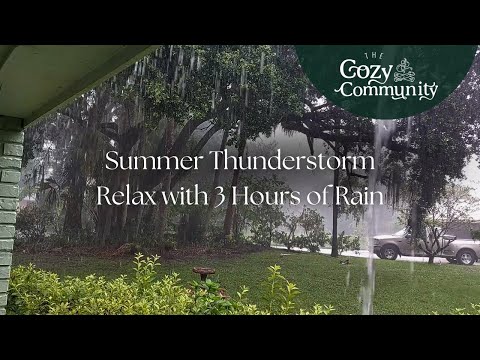 Summer Thunderstorm ⛈️ Relax with 3 hours of REAL Rain