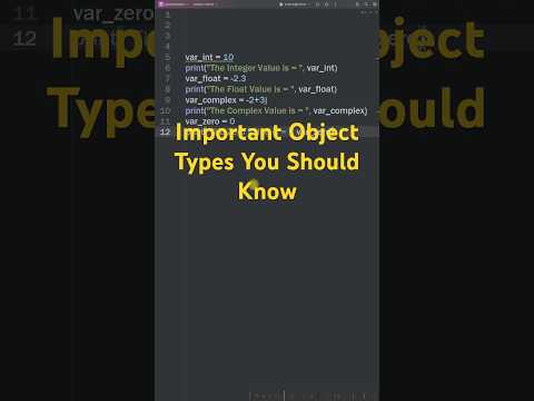 Important Python Object Type You Should Know #pythonforbeginners #pythonprogramming #pythontutorial
