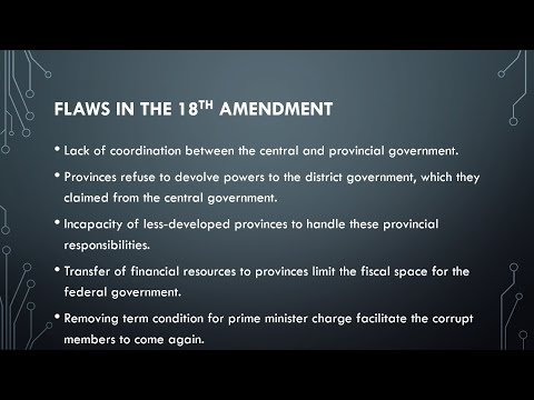 Critical Analysis of 18th Amendment in Pakistan Constitution