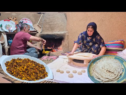 Rural Life in Iran | Making Fresh Local Bread and Minced Meat