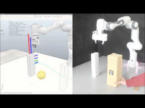 Choosing the best grasp for moving the object while avoiding the obstacle