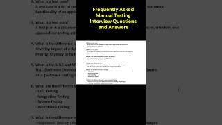 Frequently Asked Manual Testing Interview Questions and Answers