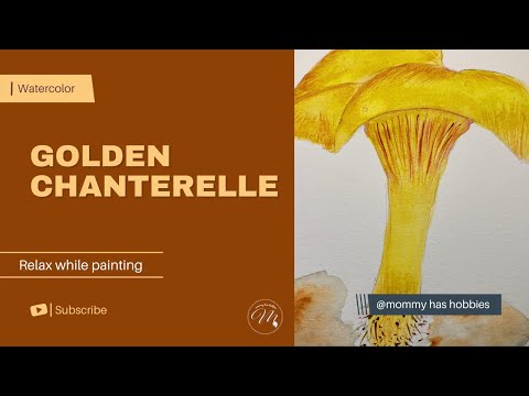 Watercolor Painting of a Golden Chanterelle: Start 2025 with Creativity and Positivity!