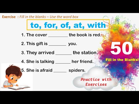 (to, for, of, at, with) - Fill in the Blanks- using Word Box #LittleMasteryEnglishExercises