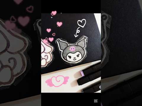 Cute Kuromi Sticker Drawing 💜 DIY Art ✨ #Kuromi #Sanrio #StickerArt #DIYSticker #Cute #DrawingShorts