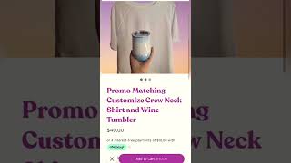 PROMO...Crew Neck Shirt and Wine Tumbler Set with  design #customdesign #sublimation #customdesign