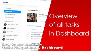 How to use Tasks gadget in Easynote Dashboard- Get overview of all tasks, across all projects!