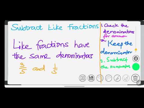 Subtracting Like Fractions