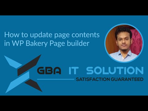 How to update page contents in WP Bakery Page builder