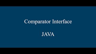 Comparator Interface : Sort a List of Objects #Java #ComparablevsComparator