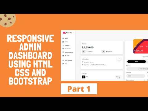 Dashboard admin bootstrap 4 using html css and bootstrap 5 | Responsive web design (Part 1)