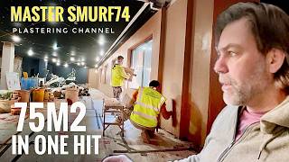 IT'S A BIG ONE!!! 75m2 in one hit. Working with the emperor DIY PLASTERING TUTORIAL how to plaster