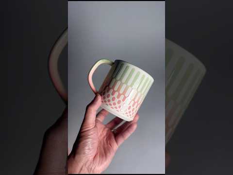 Glazing a ceramic mug with a glossy gradient drip pattern #pottery #ceramics