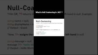 What is Null Coalescing in .NET ? #dotnetframework #csharpprogramming #learndotnet