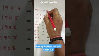 #multiplicationtricks #19table #shortcutmath #shortvideo #viral