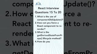 react js interview questions 15 To 20 #reactjsinterviewquestions #reactjs
