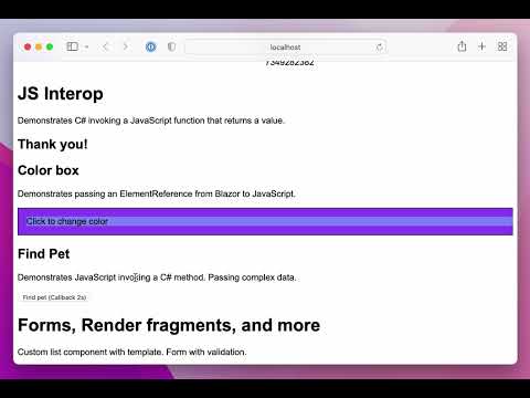 Blazor Basics - Demo app