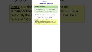 Factor Theorem Explained! | Is (x - c) a Factor? ✅| Example 2