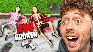 Breaking ALL 206 BONES As a PRO SKATEBOARDERS!