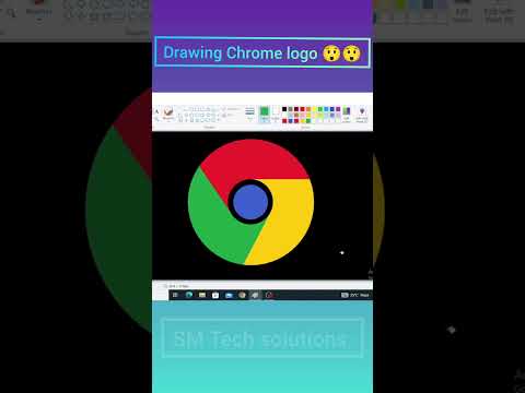 Drawing Chrome logo in ms paint 😲😲 #logo #chrome #art #mspaint #logodesign #shorts