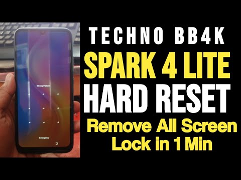 Techno Spark 4 lite bb4k Hard reset | Techno spark 4 Lite BB4K remove screen lock without computer