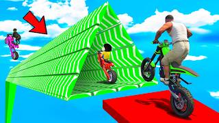 SHINCHAN AND FRANKLIN TRIED THE IMPOSSIBLE TRIANGULAR SPEED BOOSTER TUNNEL PARKOUR CHALLENGE GTA 5