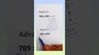 🧠 Beginners vs Advanced Math Tricks for Multiplication #multiplication #maths #advancemath #ytshorts